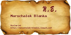 Marschalek Blanka névjegykártya